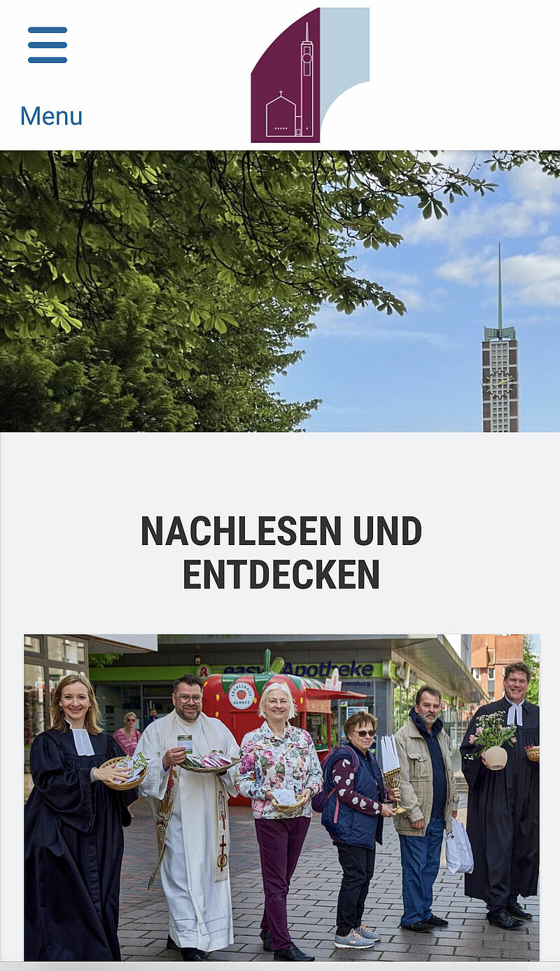 screenshot von kirche-ghd.de (mobil)